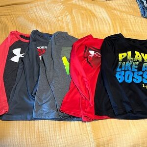 Bundle of 5 Under Armour long sleeve shjrts. Size 6.